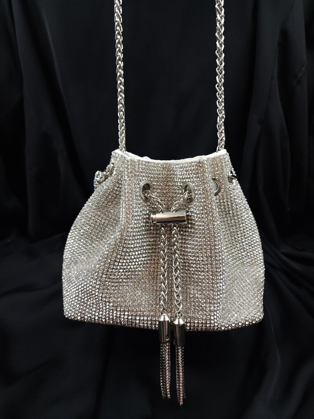Luxury Diamond Rhinestone Crystal Bucket Bag Bling Bling Etsy