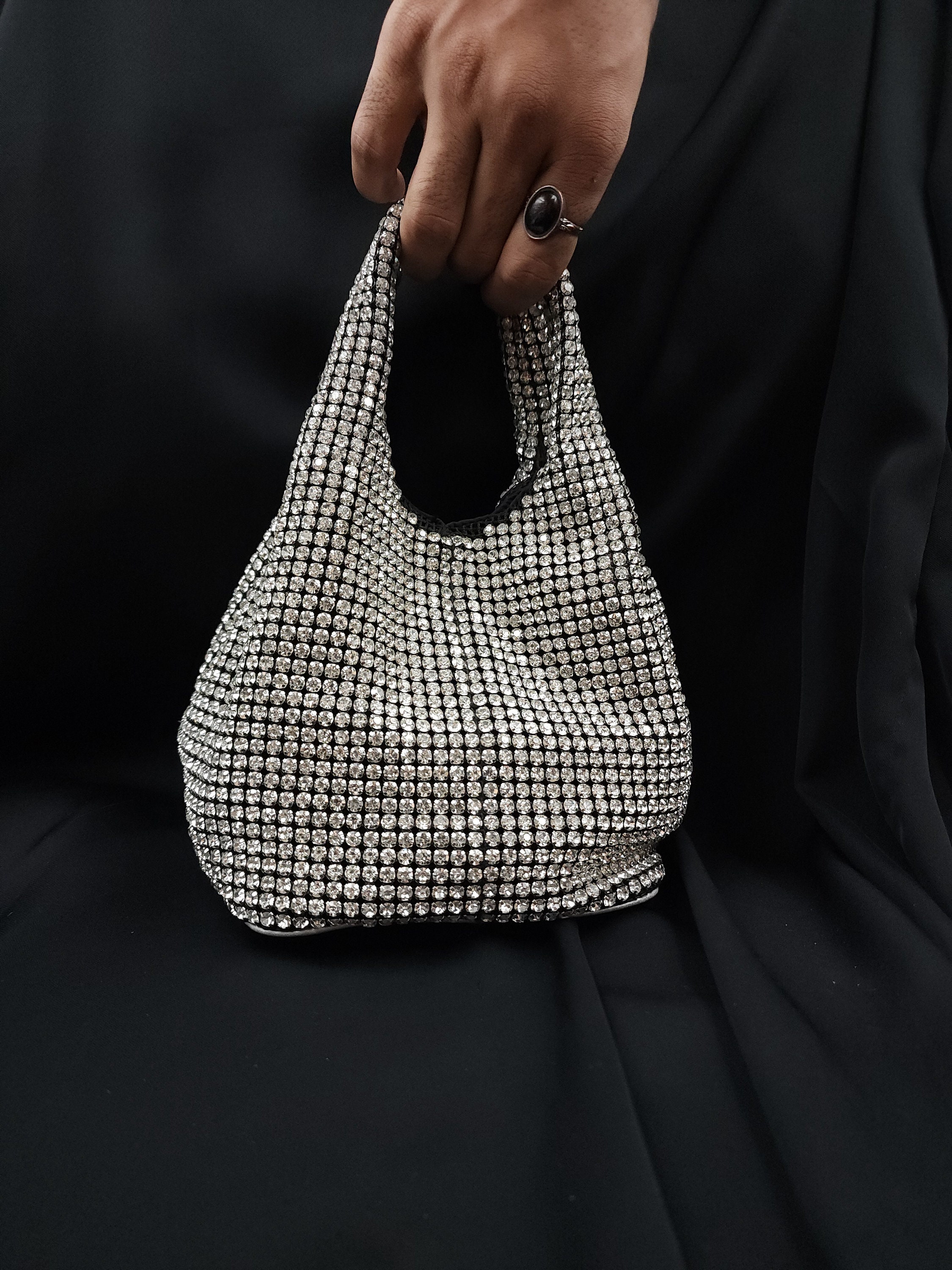 Beaded Rhinestone Valentino Purse Presentation – Fixtures Close Up