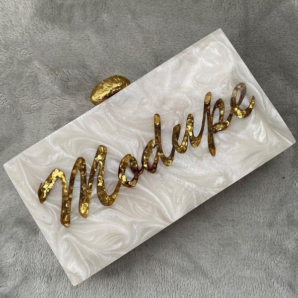 Acrylic Box Clutch | Personalized Clutch | Custom Clutch bag | Glitter Purse | Mrs Clutch |  | Honeymoon Clutch, Bride Accessory, Bridesmaid