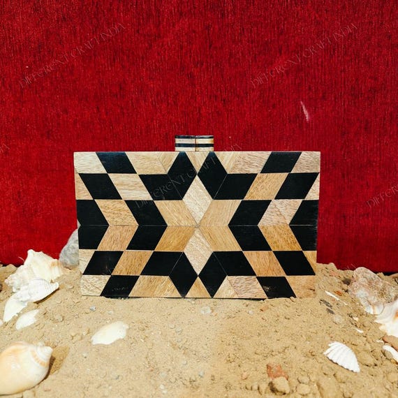 Wooden Inlay Acrylic Clutch Bag for Women Indian Artisian Designer Purse for Bride for Her Wedding Day Unique Shoulder Bag Christmas Gift Etsy Israel
