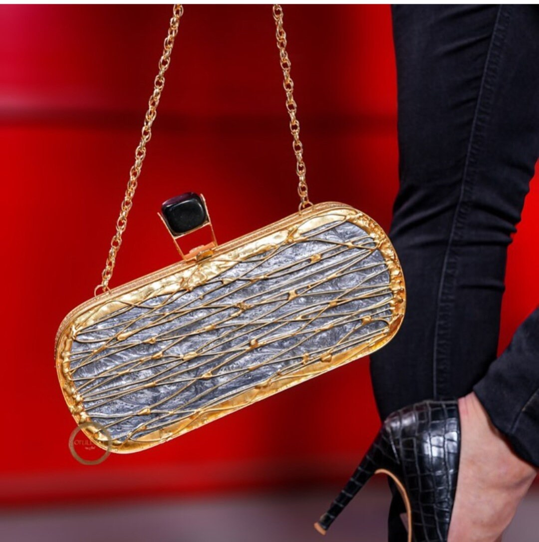 Handcrafted Brass Wire Hand Carving Clutch Bag Purse Luxury Designer