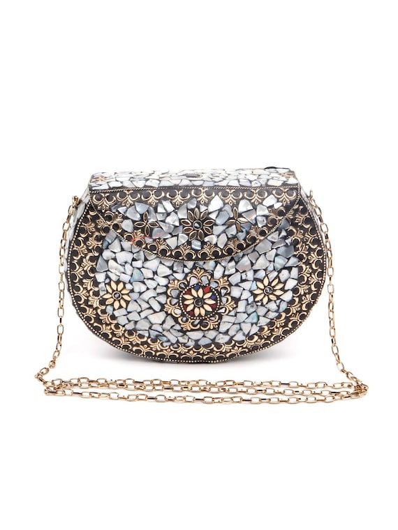 chanel silver clutch