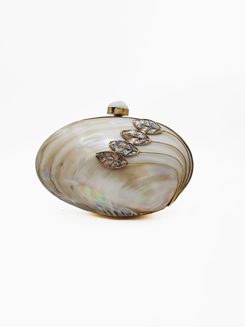 Catholic Brass Floral Leaf Inlay 100% Natural Seashell Novelty - Etsy