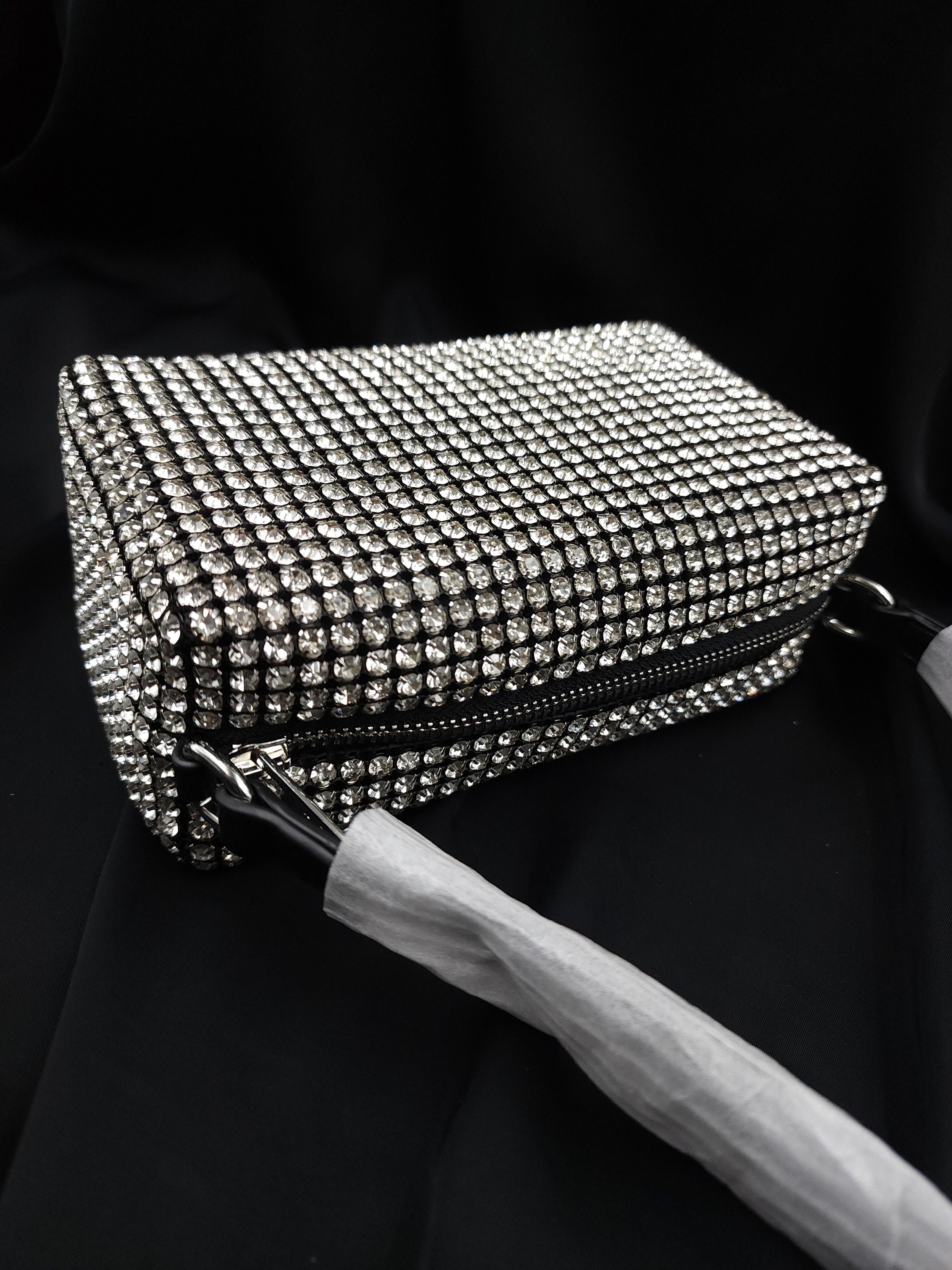 Alexander Wang Heiress Pouch Rhinestone Mesh Women Handbag Top Etsy
