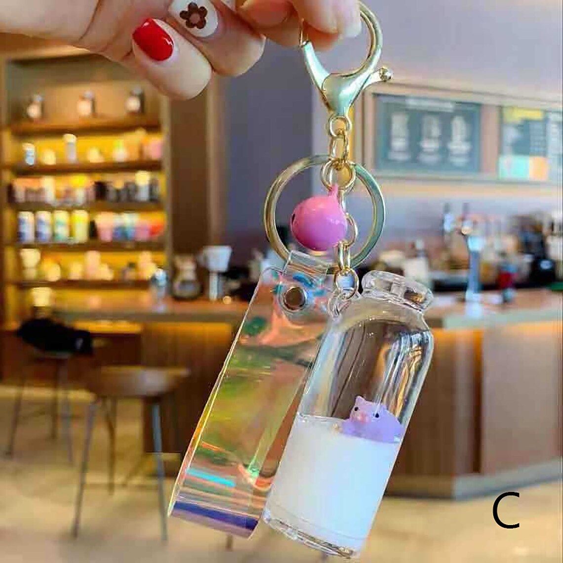 Mini Liquor bottle Keychain Cartoon Keychain Floating Pig Etsy