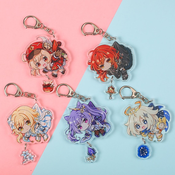 Genshin Impact keychainCute Gamer Keychain Cartoon Key Chain Etsy