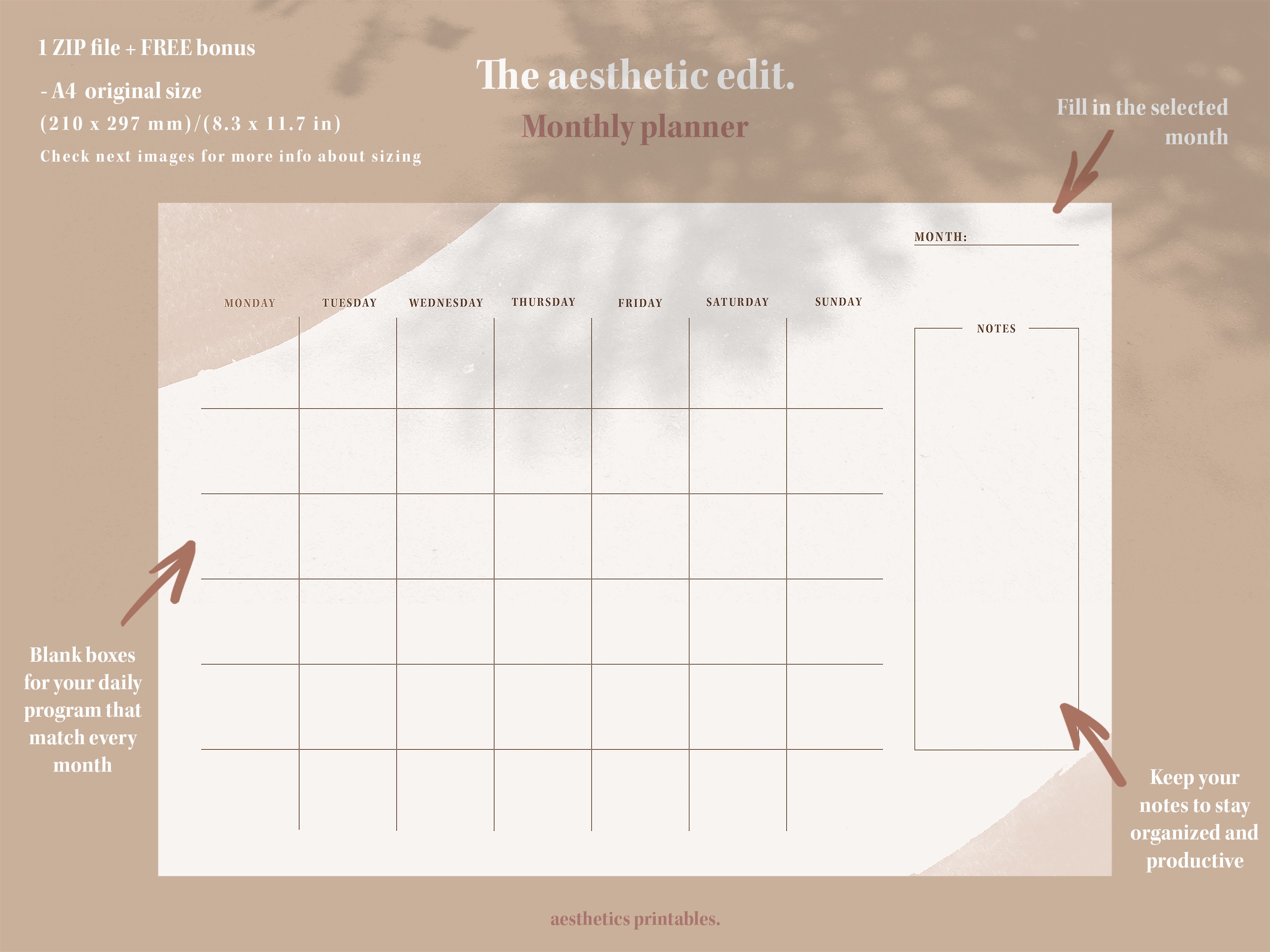 Aesthetic Printable Planner