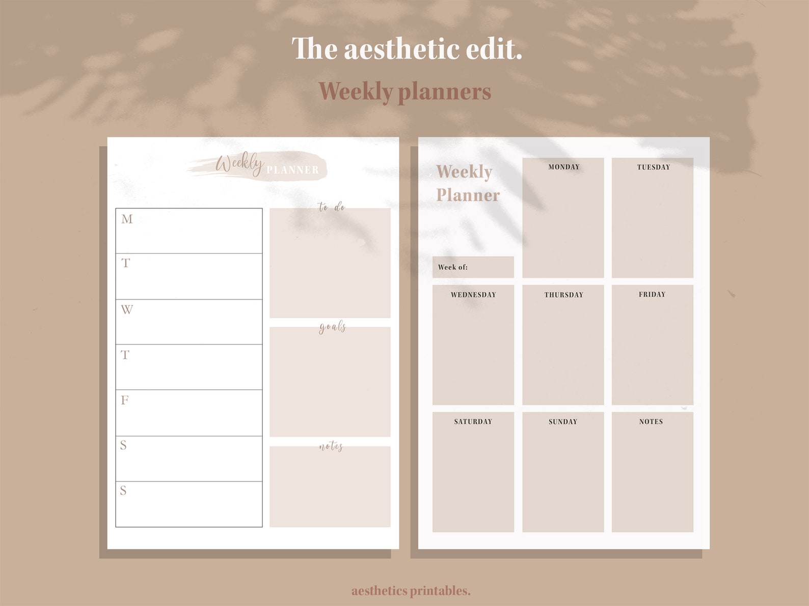 the bundle printable planners the aesthetic edit a4 etsy
