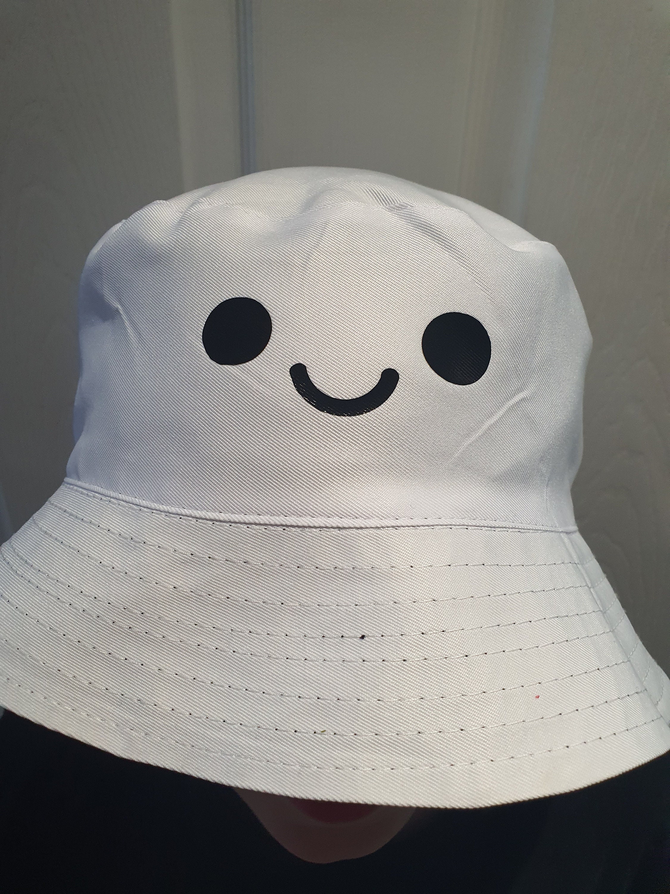 White Smiley Face Bucket Hat Smiley Face Bucket Hat Bucket Etsy