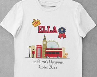 Personalised kids Platinum Queen's Jubilee T-shirt | Jubilee t-shirt kids| Queen's Platinum Jubilee| Jubilee shirt