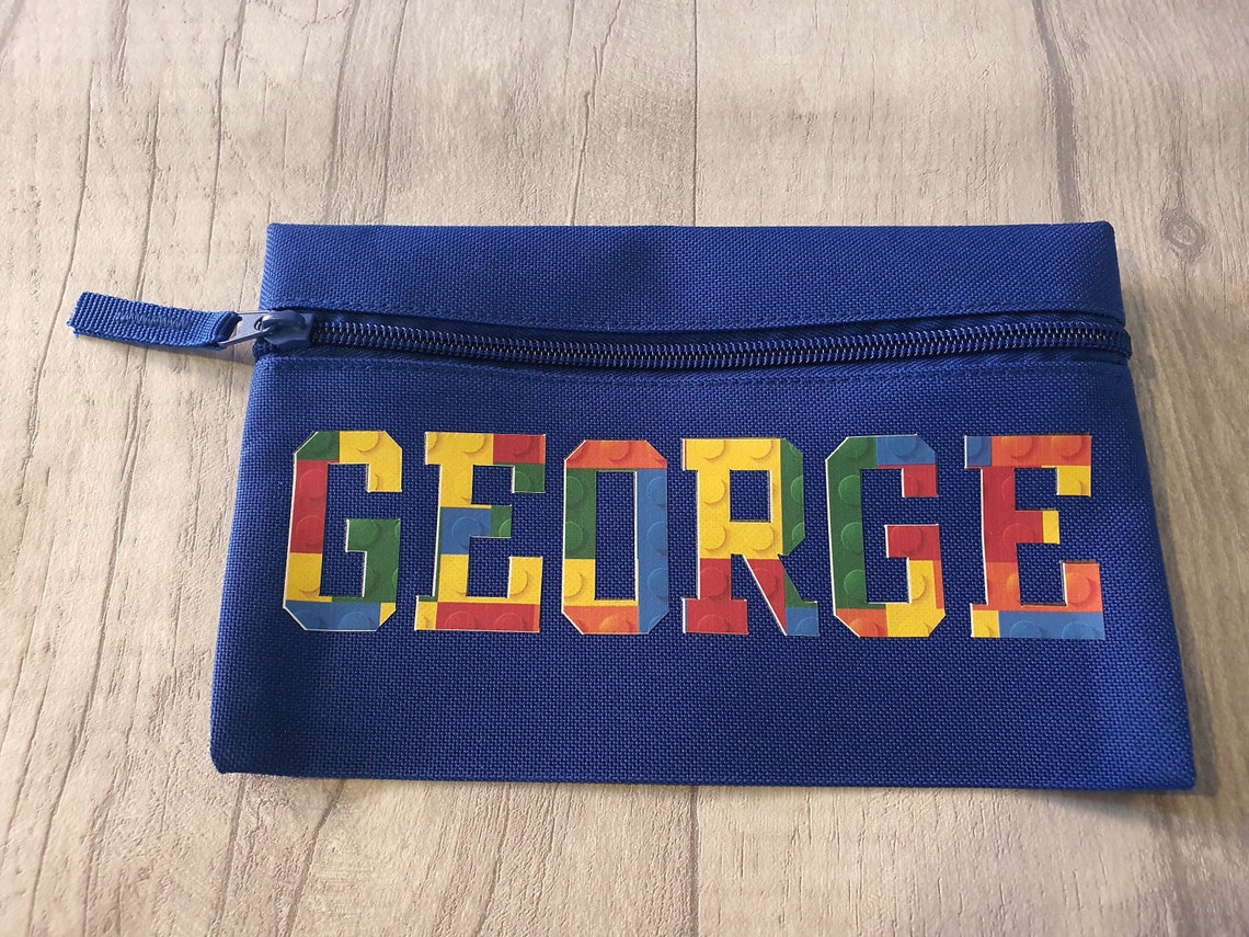 Personalised Lego bricks pencil case Lego pencil case Back Etsy