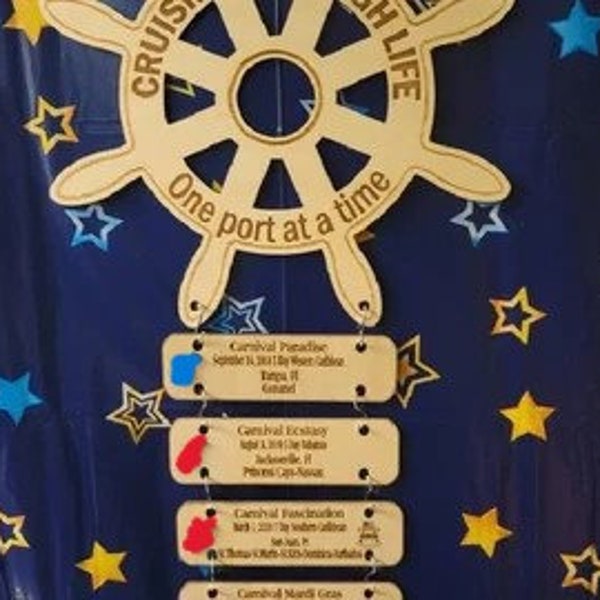 Cruise Ship Door Decoration, Cruise History Ship Wheel Magnet Decor