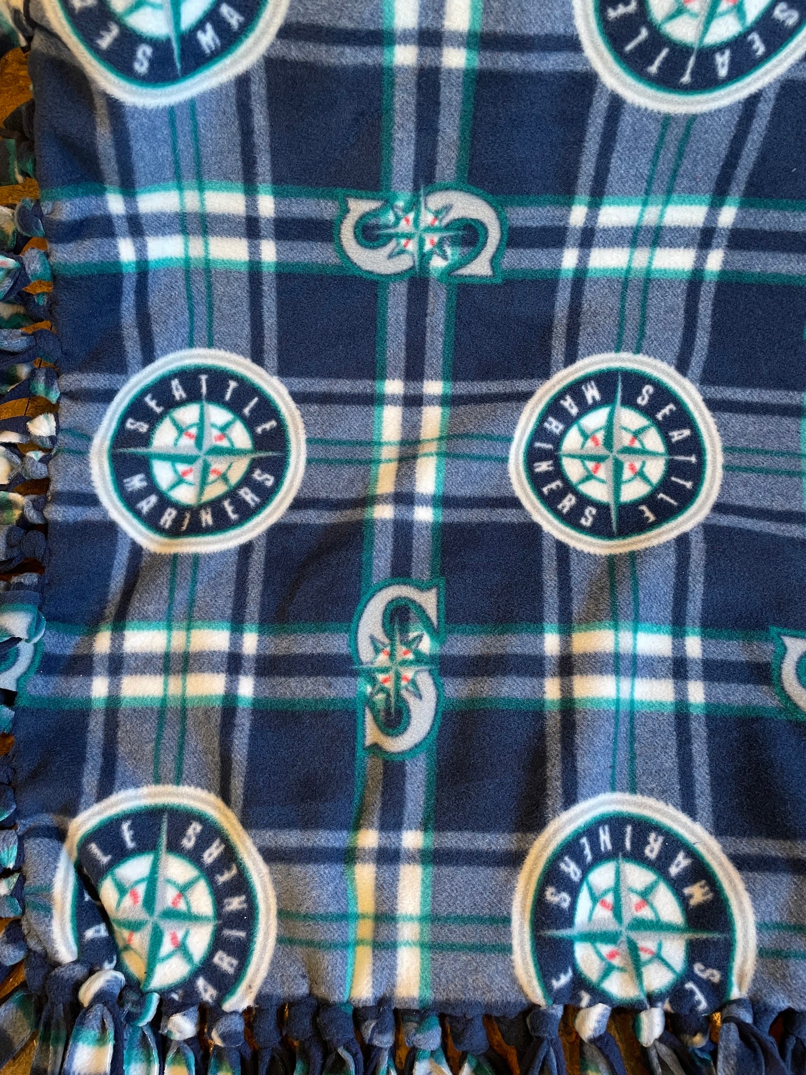 Seattle Mariners Handmade Double Thick Fleece Tie Blanket/ Etsy
