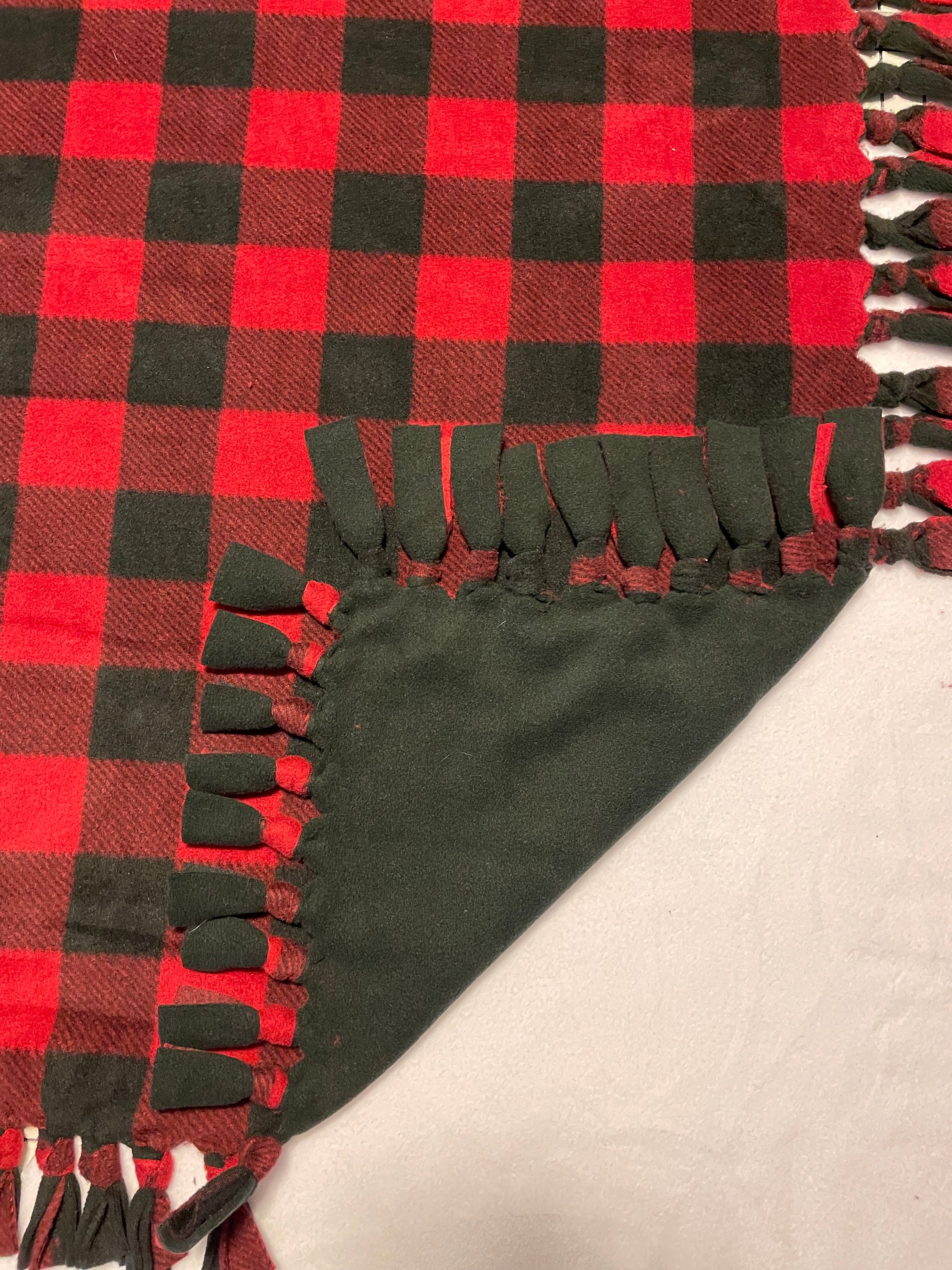 Buffalo Check Red and Black Hand Made Double Thick Fleece Tie Throw Blanket Etsy