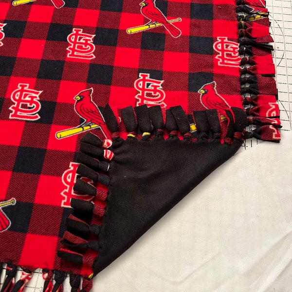 St. Louis Cardinals Handmade Double Thick Fleece Tie Blanket