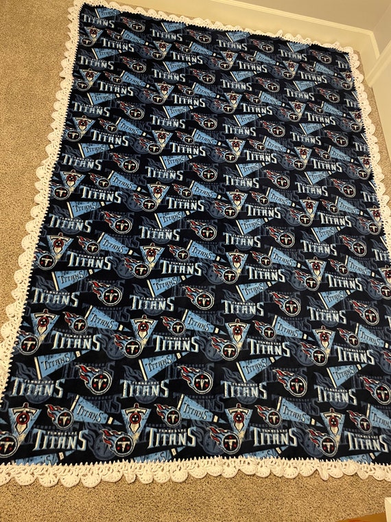 Tennessee Titans Fleece Throw Blanket With Crocheted Border