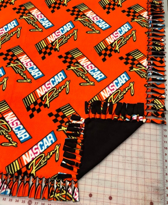Nascar Handmade Double Thick Fleece Tie Blanket 80 X 52 Etsy