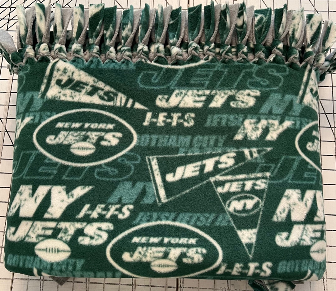 New York Jets Handmade Double Thick Fleece Tie Blanket 80x52 Etsy