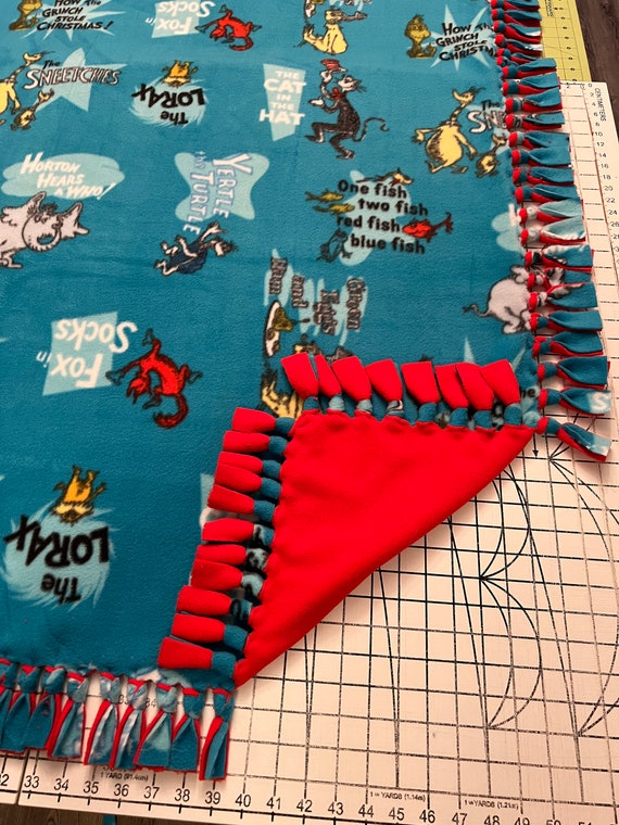 Dr Suess Handmade Double Thick Fleece Tie Blanket Etsy