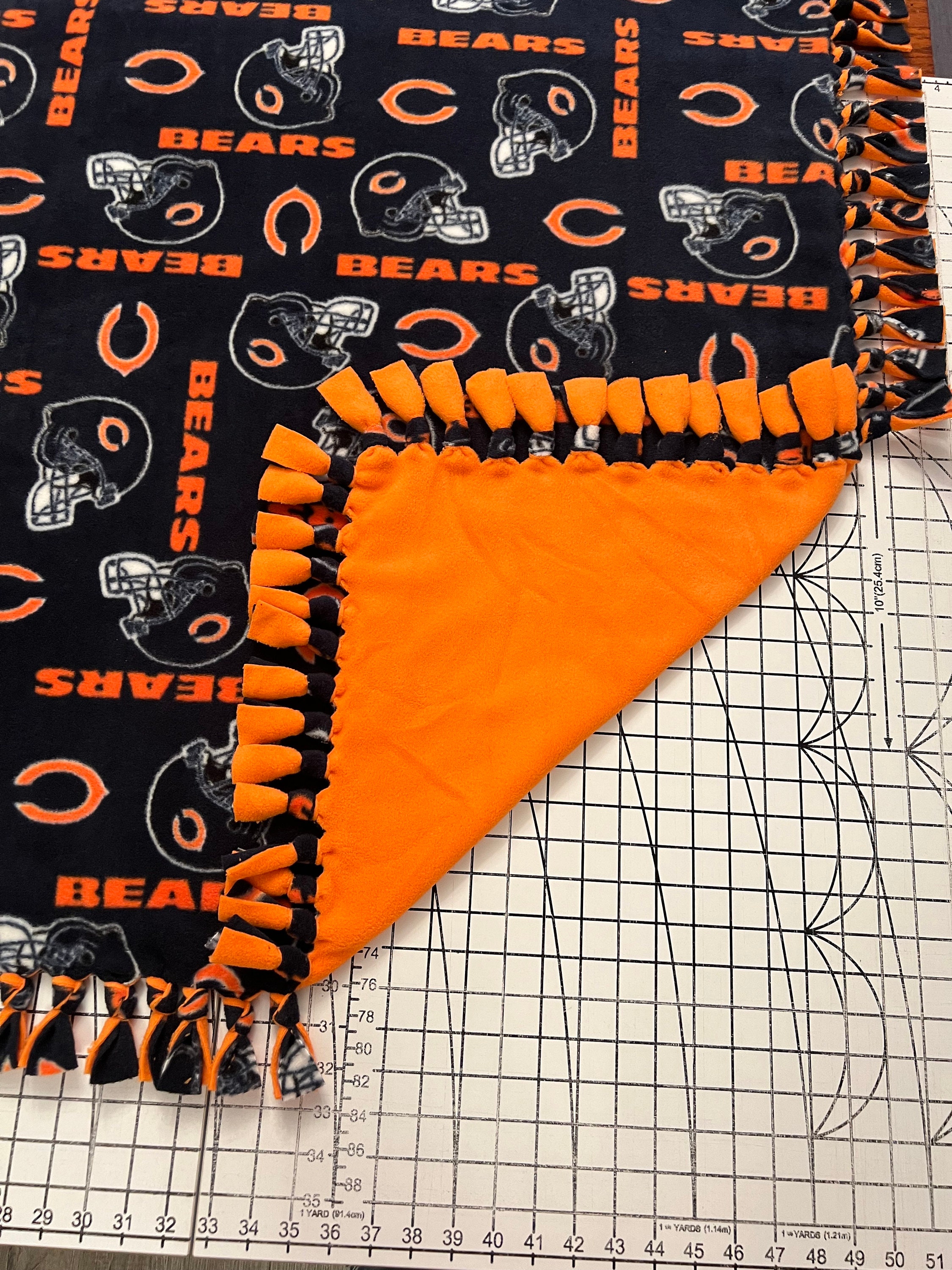 Chicago Bears Handmade Double Thick Fleece Tie Blanket Etsy