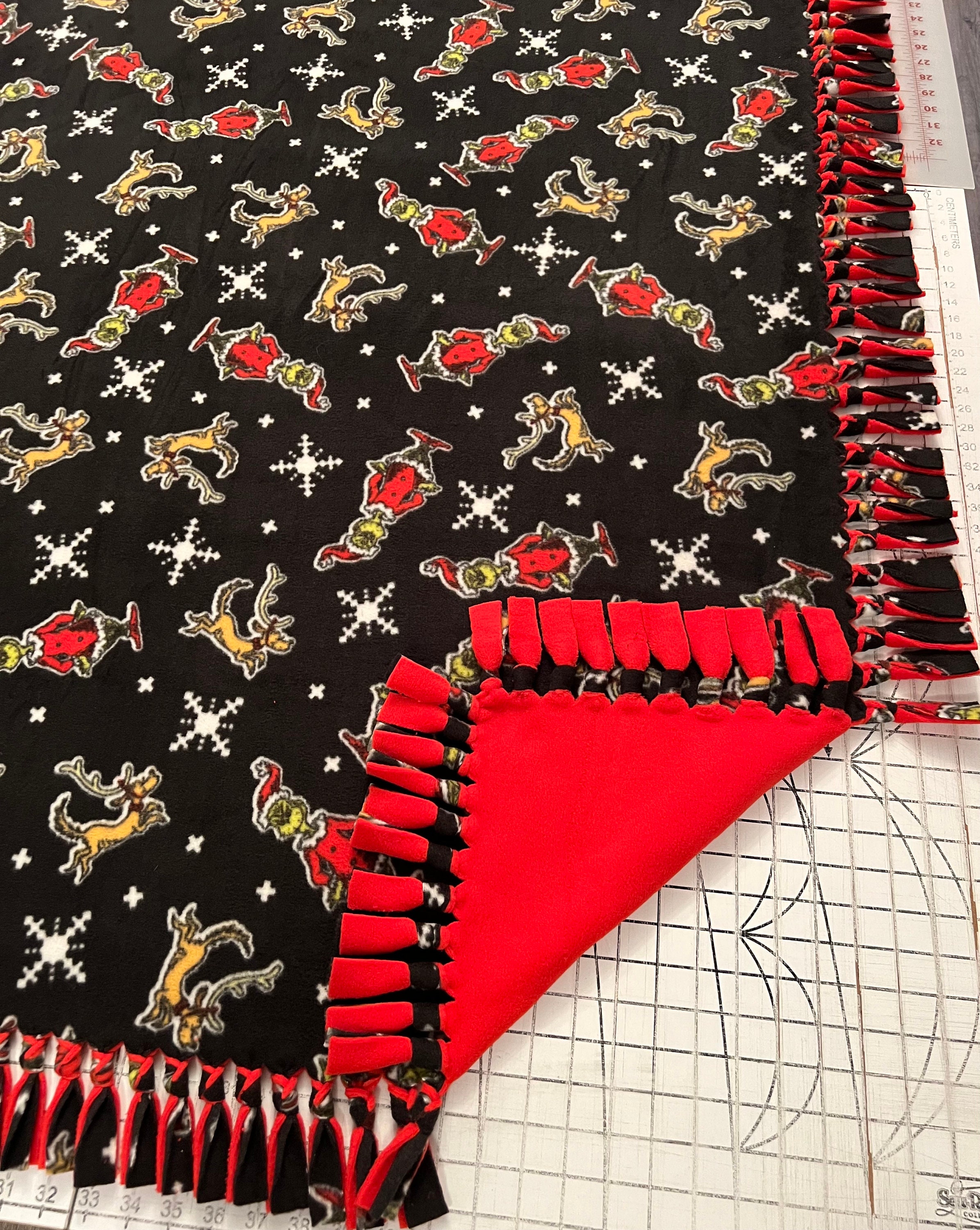 The Grinch Tie Blanket Etsy