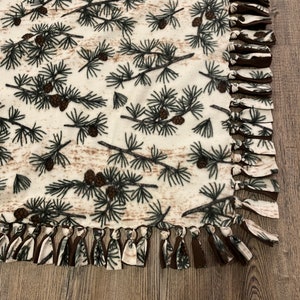 Rustic Pine Hand-Made Double Thick Fleece Tie / Throw Blanket