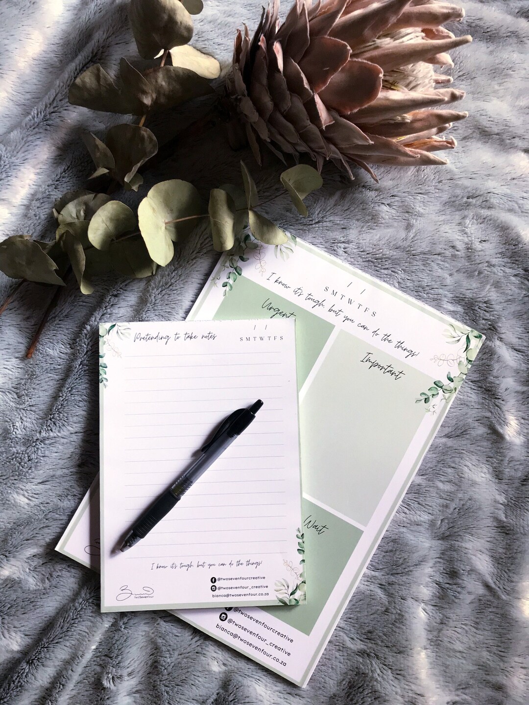 You Can Do It. Green Leaves Printable A5 Notepad and A4 Daily Planner ...
