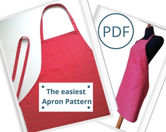 Work Apron Easy Sewing Pattern PDF , Cooking Gift , Apron for Women Printable Template , Apron Pattern , Eco Friendly Fabric