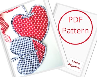 Heart Pot Holders Easy Sewing Pattern, Oven Mitt Kitchen Gifts Tutorial PDF, How to Make Thank You Gift, Digital Download Gift for Wife