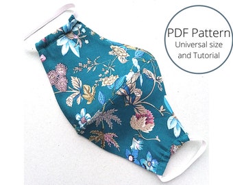 Easy Breathable Face Mask Sewing Pattern , How to Make Face Mask , Filter Pocket , Universal Sizes , DIY , Digital Download Template , Print
