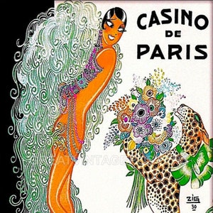Casino De Paris Josephine Baker 1930 Teatro Louis Gaudin Vintage Poster Repro