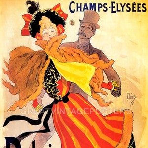 Póster vintage del Palacio de patinaje sobre hielo de los Campos Elíseos, Palacio de hielo francés
