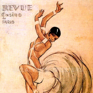 Reproducción de póster vintage francés de la revista Casino de París Showgirl Dance