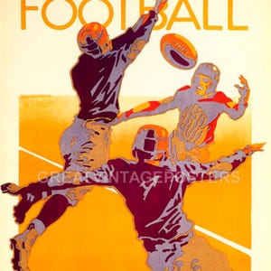 Chicago Michigan Football Notre Dame College American Sport Vintage Poster Repro