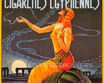 Nerma Cigarettes Egyptiennes Fashion Girl Cigar Egypt Deco Vintage Poster Repro