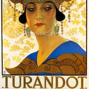 Turandot Theater Show Opera Music By Puccini Italy Milan Vintage Poster Repro