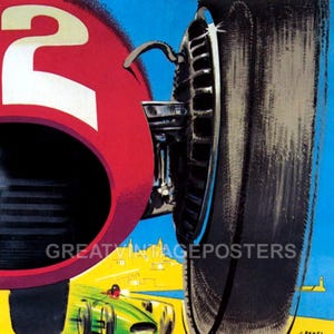 1958 Grand Prix Automobile Monaco Car Racing Street Race Vintage Poster Repro