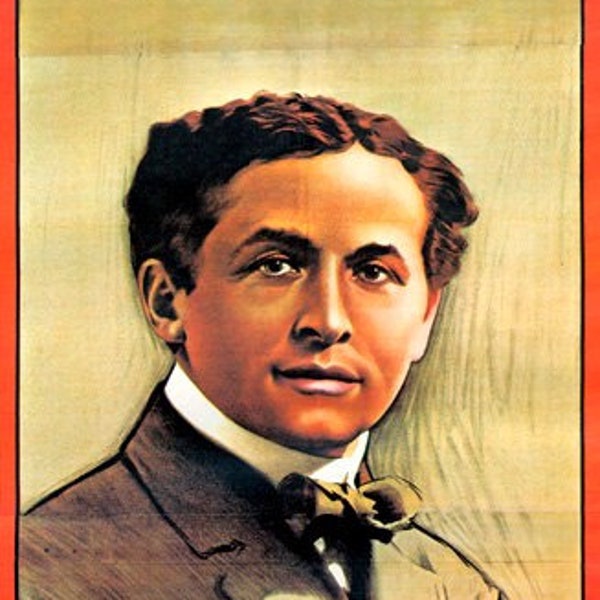 Magic Harry Houdini Magician Portrait Vintage Poster Repro Large