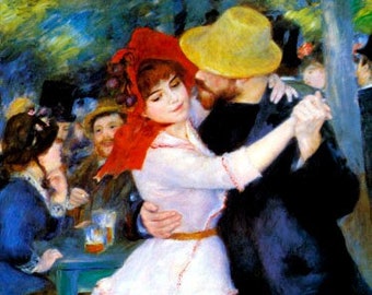 Dance At Bougival Paris Suburb Couple Dancing 1883 By Auguste Renoir Repro
