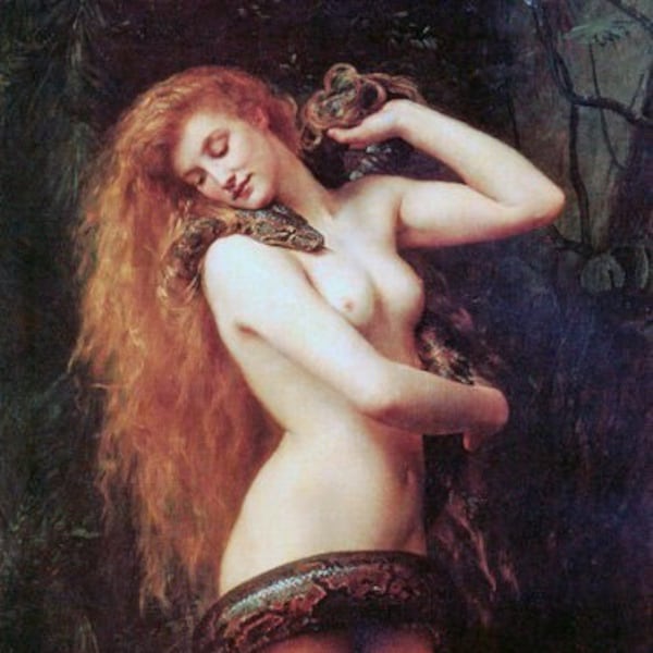 Lilith Woman Snake Mythology Female Demons Painting By John Collier Repro