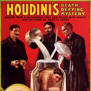 Magic Magician Houdini Death Mystery Drowning Water Vintage Poster Repro