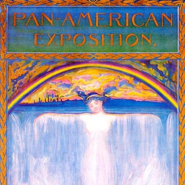 1901 Pan America Exposition Buffalo Niagara Falls Vintage Poster Repro Large