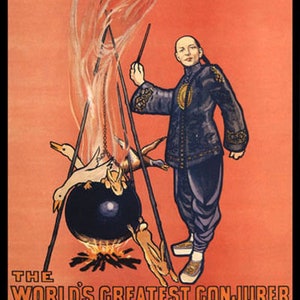 Magic Chung Ling Soo Greatest Conjurer Duck Rabbit Spirit Vintage Poster Repro