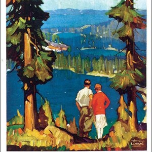 Tahoe Lake Region Sierra California Nevada Usa Travel American Vintage Poster Repro 12X16