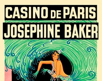 Casino De Paris Josephine Baker Paris Qui Remue Theater Vintage Poster Repro