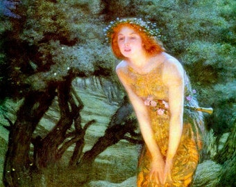 Midsummer Eve Fairy Forest Little Fairies 1909 Painting By Edward Hughes Repro
