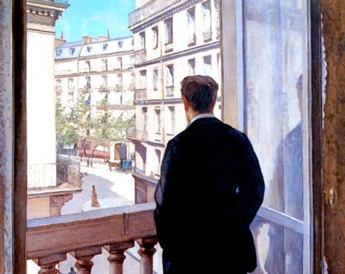 1875 Window Young Man at His Window Paris Urban Scene 1875 Painting by Caillebotte ...