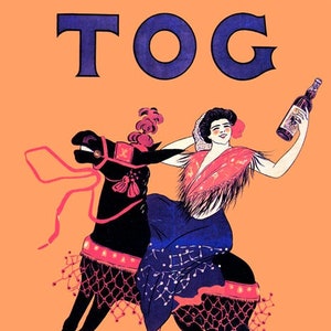 Tog Quinquina French Gipsy Woman Black Horse Drink Cappielo Vintage Poster Repro