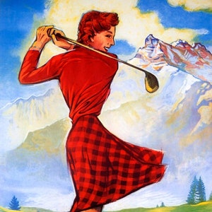 Villars Chesieres Switzerland Swiss Golf Course Travel Vintage Poster Repro