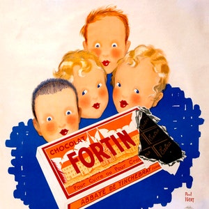 Póster vintage francés de Chocolate Fortin Lust para niños